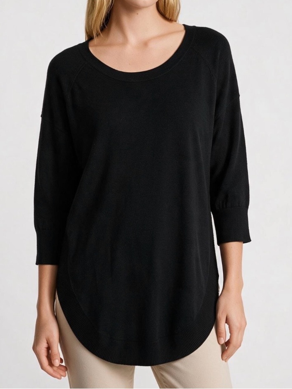 Express Black Scoop Neck Lightweight Pullover